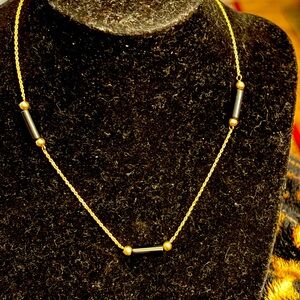 14k gold and onyx choker